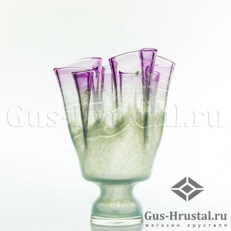 Декоративная ваза для цветов (33см, срез - волна, стекло) 101460 NEMAN