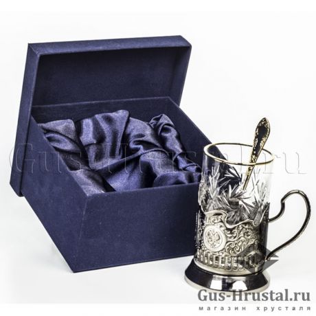 Подарочная коробка для подстаканника, стакана и ложки (бархат) 101866 Gus-Hrustal.ru