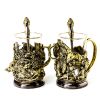 Чайная пара Охота на кабана и мамонта (художественное литье) 103600 Gus-Hrustal