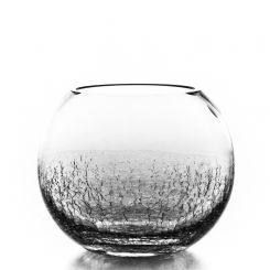 Ваза-шар (Ø14 см, 1,5 л, стекло, рис.Кракле) 100191 NEMAN
