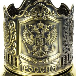 Латунный подстаканник Герб России 102802 Кольчугинский завод цветных металлов