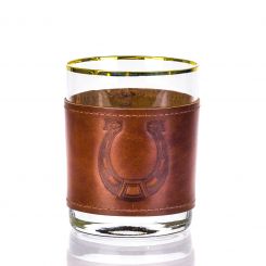 Стакан для виски ПОДКОВА (стекло, кожа) 600156 Город Горький