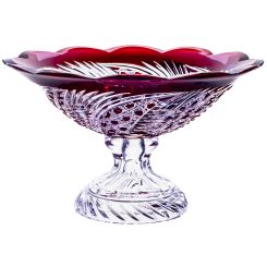 Большая ваза для фруктов (цветной хрусталь) 580158 Бахметьевская артель