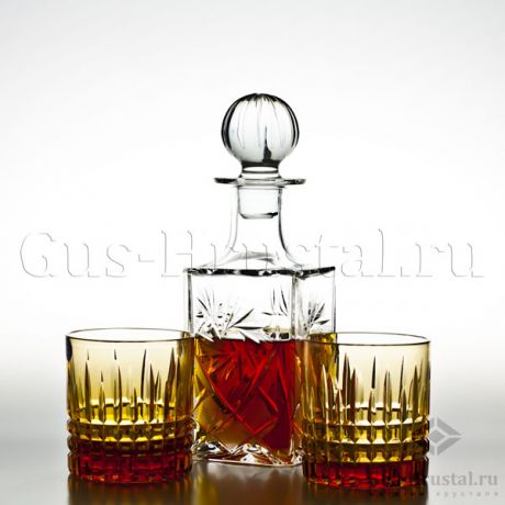 Стаканы для виски Янтарные (2 шт) 100538 Гусевской Хрустальный завод