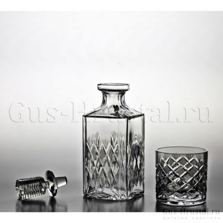 Подарочный набор: штоф и 2 стакана для виски 100709 Гусевской Хрустальный завод
