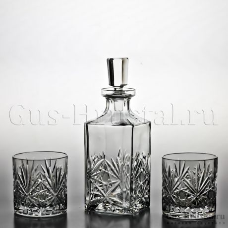 Подарочный набор: штоф и 2 стакана для виски 100710 Гусевской Хрустальный завод