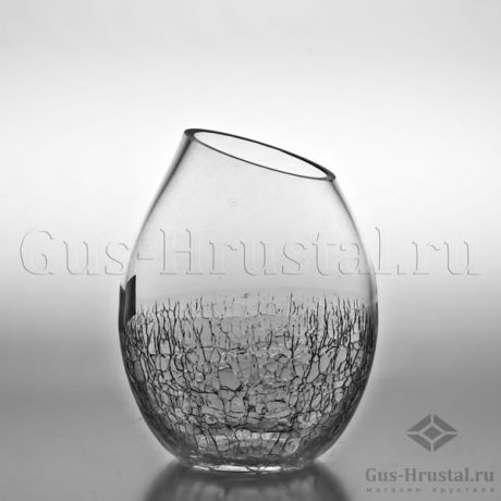 Декоративная ваза (18см, стекло, косой срез, рис.кракле) 100803 NEMAN