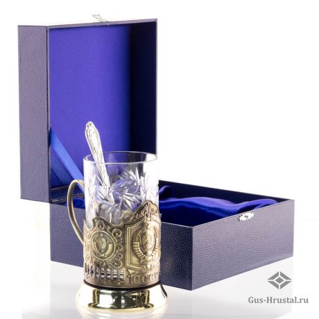 Подарочный набор Чайный в жестком футляре (латунный подстаканник на выбор) 130001 Кольчугинский завод цветных металлов