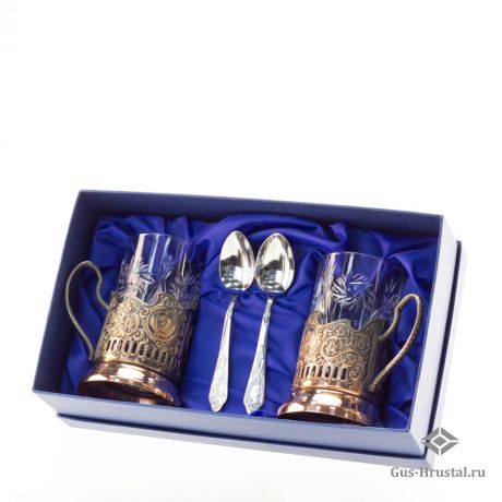 Подарочный набор Чайная пара (медные подстаканники на выбор) 130010 Кольчугинский завод цветных металлов