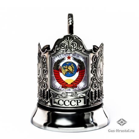Никелированный подстаканник Герб СССР с цветной эмалью 750101 Кольчугинский завод цветных металлов