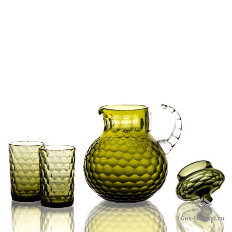 Набор Пузырьки Кувшин, 4 стакана (кувшин-7033 v 1400, стакан-3121) С7033 200355 Гусевской Хрустальный завод