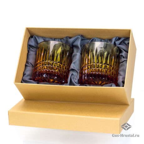 Хрустальные стаканы для виски Медовый спас (2 шт) 600142 Гусевской Хрустальный завод