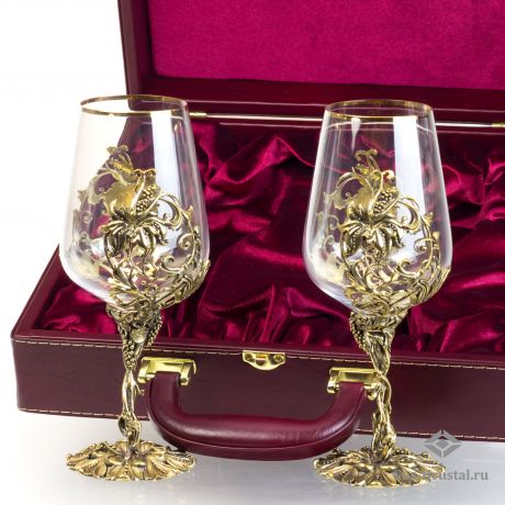 Набор бокалов для вина Цветок в подарочном футляре 104284 Ренессанс