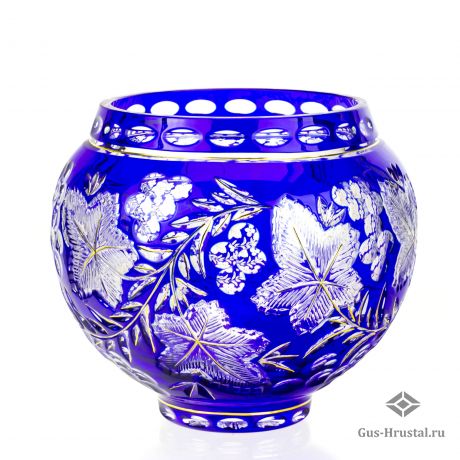 Хрустальная ваза Братина (цветной хрусталь с позолотой) 170707 Бахметьевская артель